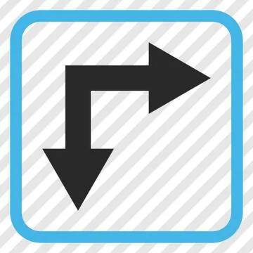 Bifurcation Arrow Right Down Vector Icon In a Frame 스톡 일러스트