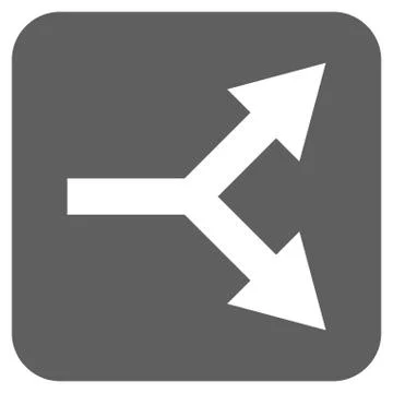 Bifurcation Arrow Right Flat Squared Glyph Icon イラスト素材