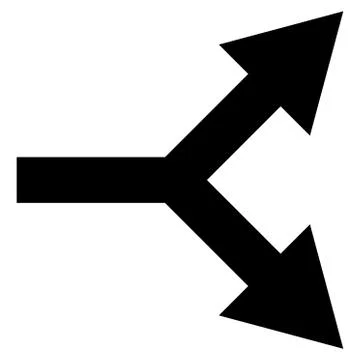 Bifurcation Arrow Right Flat Vector Icon Illustrazione stock