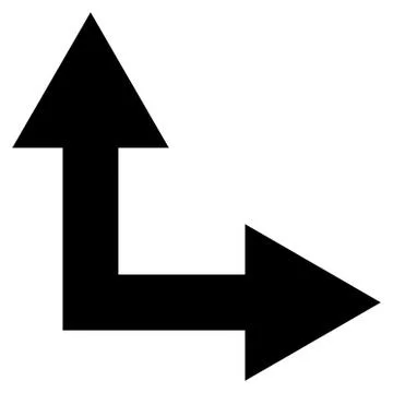 Bifurcation Arrow Right Up Flat Vector Icon イラスト素材