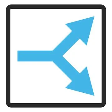 Bifurcation Arrow Right Framed Vector Icon 무료 스톡 일러스트