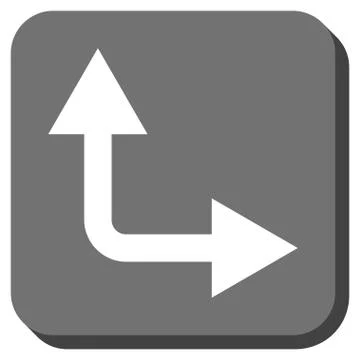 Bifurcation Arrow Right Up Rounded Square Vector Icon 스톡 일러스트