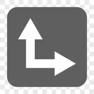 Bifurcation Arrow Right Up Rounded Square Button イラスト素材