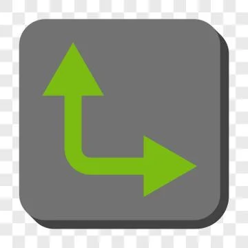 Bifurcation Arrow Right Up Rounded Square Button イラスト素材
