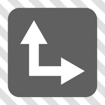 Bifurcation Arrow Right Up Rounded Square Button イラスト素材