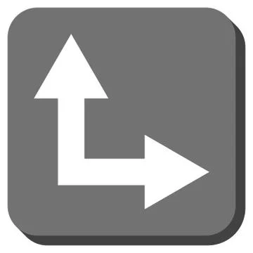 Bifurcation Arrow Right Up Rounded Square Glyph Icon 스톡 일러스트