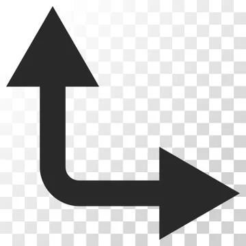 Bifurcation Arrow Right Up Vector Icon 스톡 일러스트