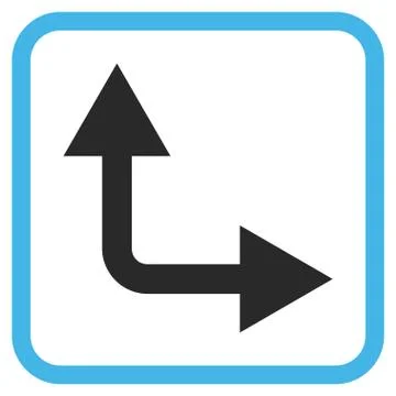 Bifurcation Arrow Right Up Vector Icon In a Frame Stock Illustration