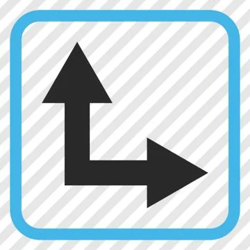 Bifurcation Arrow Right Up Vector Icon In a Frame イラスト素材