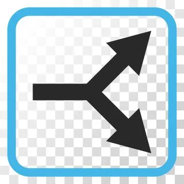 Bifurcation Arrow Right Vector Icon In a Frame 스톡 일러스트