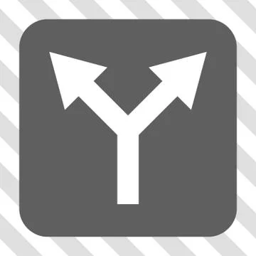 Bifurcation Arrow Up Rounded Square Button 스톡 일러스트