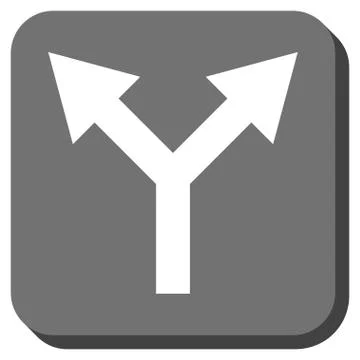 Bifurcation Arrow Up Rounded Square Glyph Icon Illustrazione stock