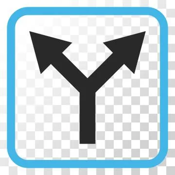 Bifurcation Arrow Up Vector Icon In a Frame Illustrazione stock