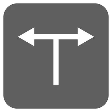 Bifurcation Arrows Left Right Flat Squared Glyph Icon Stock Illustration