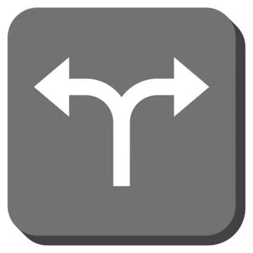 Bifurcation Arrows Left Right Rounded Square Vector Icon Illustrazione stock