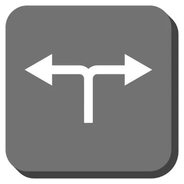 Bifurcation Arrows Left Right Rounded Square Vector Icon Stock Illustration