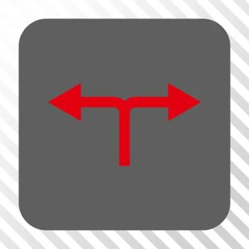 Bifurcation Arrows Left Right Rounded Square Button Stock Illustration