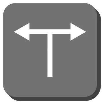 Bifurcation Arrows Left Right Rounded Square Glyph Icon Stock Illustration