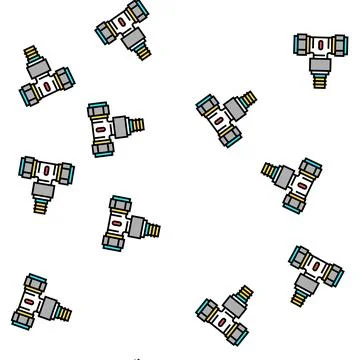Bifurcation pipe of drainage system vector seamless pattern Stock Illustration