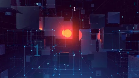 Big 3D Digital space 스톡 동영상 76534108