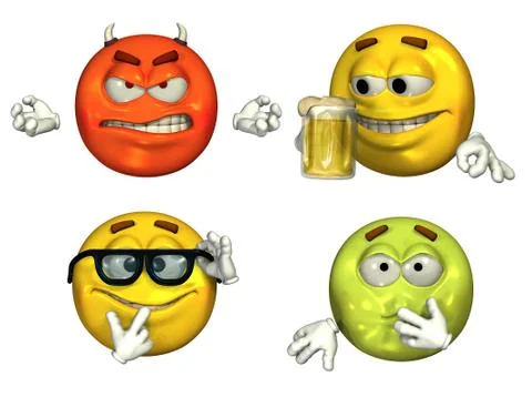Big 3D emoticons Stock Illustration