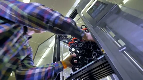 A big 3D printed prototype removed from a 3d-printer. 4K. Stock Footage