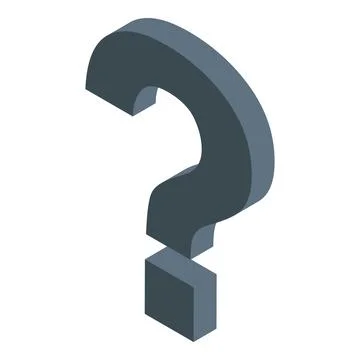 Big 3d question mark standing on a square base Ilustração Stock