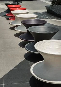 Big abstract circular cups shape design colorful for space decoration. Stock Photos