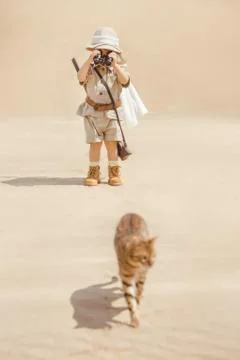 Big advantures in desert Stock Photos