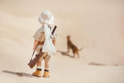 Big advantures in desert Stock Photos