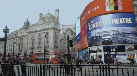 Big advertising screens at Piccadilly Circus London Stock Footage 59309223