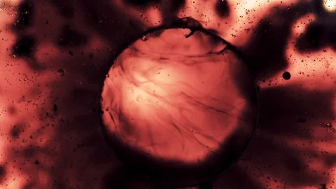 Big air bubble in a red liquid solution  Stock Footage 119816763