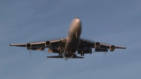 Big airplane flying overhead Stock Footage 37473373