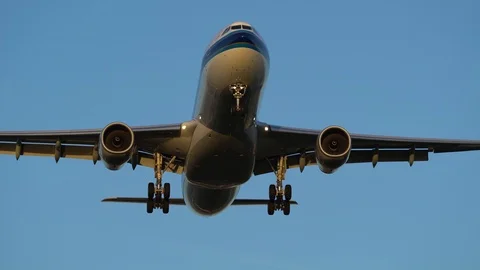 Big airplane flying overhead Stock Footage 89832033