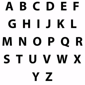 Big Alphabets Letters on white background Stock Illustration