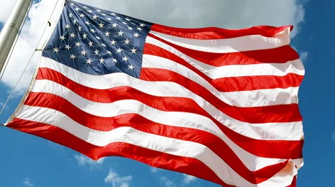 Big American Flag 4K Stock Footage 52528964