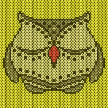 Big amusing sleepy owl Stock Illustration