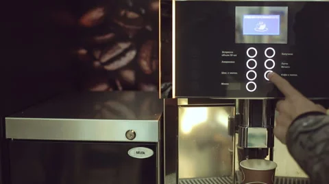 A big and expensive coffee machine being used Stock Footage 42307732