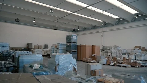 Big and luminous warehouse Stock Footage 86355581