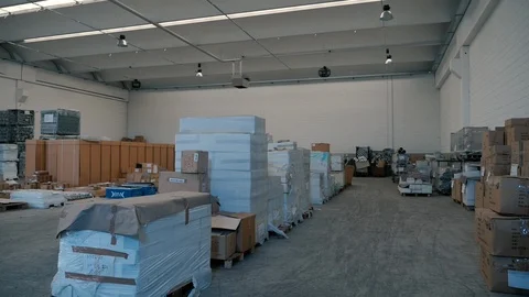 Big and luminous warehouse Stock Footage 86355742