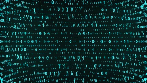 Big and small binary number spheres, computer generated. 3d rendering of binary Video stock 156455431