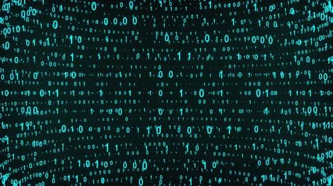 Big and small binary number spheres, computer generated. 3d rendering of binary 스톡 일러스트