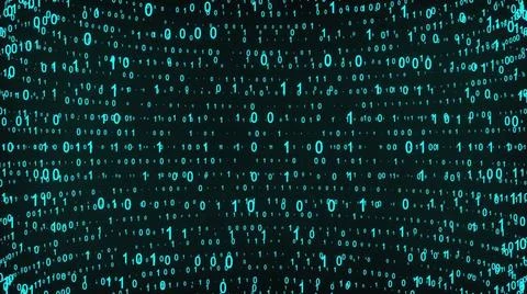 Big and small binary number spheres, computer generated. 3d rendering of b... Stock Photos