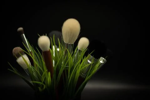 Big and small brushes Stock Photos