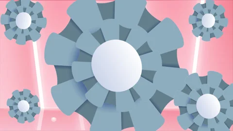 Big and small circle flower on abstract pink background Video stock 154199990