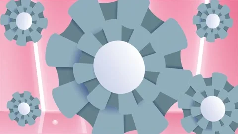 Big and small circle flower on abstract pink background Video stock 154200162