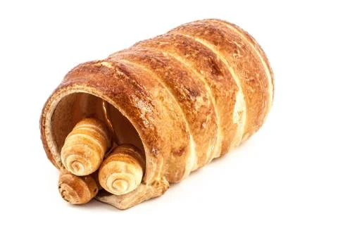 Big and small empty Cannoli pastry Foto stock