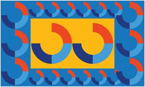 Big and small semi circle on dark blue surface Stock Illustration