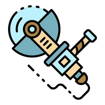 Big angle grinder icon color outline vector Stock Illustration