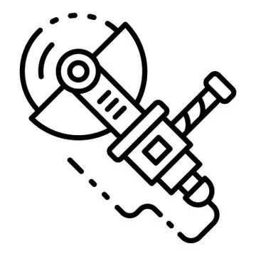 Big angle grinder icon, outline style Stock Illustration
